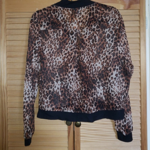 Plus Size Chiffon Cropped Bomber - Picture 2 of 3